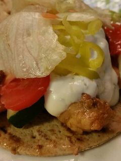 A picture of Chicken Greek Gyros.