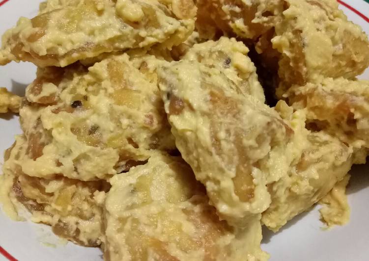 Tahu Goreng Saos Telur Asin