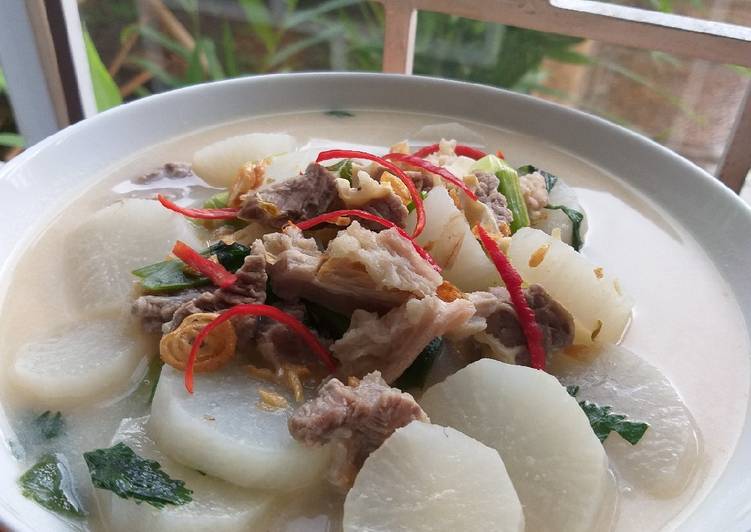 Resep Sayur lobak kuah santan Anti Gagal