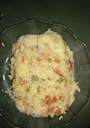 Una foto de Tortilla vegetariana de verduras y arroz 😎😍