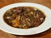 A picture of seafood broth