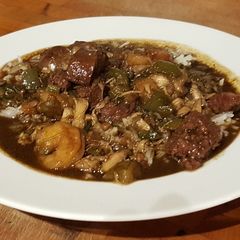 A picture of Sausage and Seafood Gumbo.