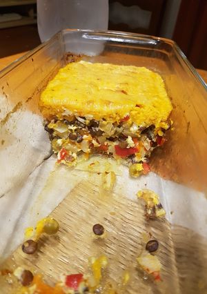 Una foto de Pastel vegetariano de zapallo y lenteja