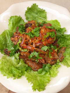 A picture of Peppered chicken.