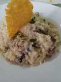 Risotto de jamón y champiñones