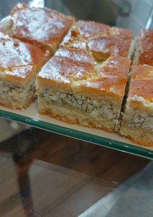 Kapros-túrós pite omlós linzertésztával recept fotója