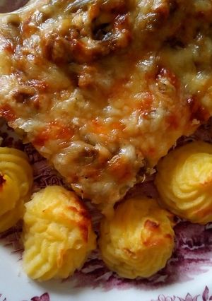 Zöldbabos-túrós-sajtos csirke recept fotója