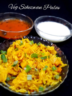 A picture of Veg Schezwan Pulao.