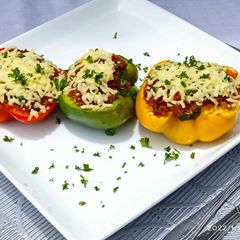Stuffed bell peppers A picture of Stuffed bell peppers.