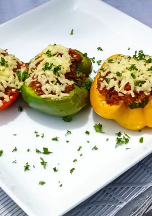 A picture of Stuffed bell peppers.