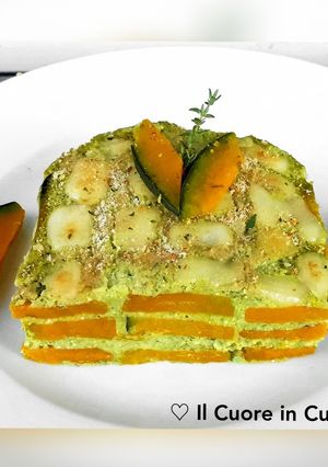Foto di Parmigianina alla zucca e crema di broccoli