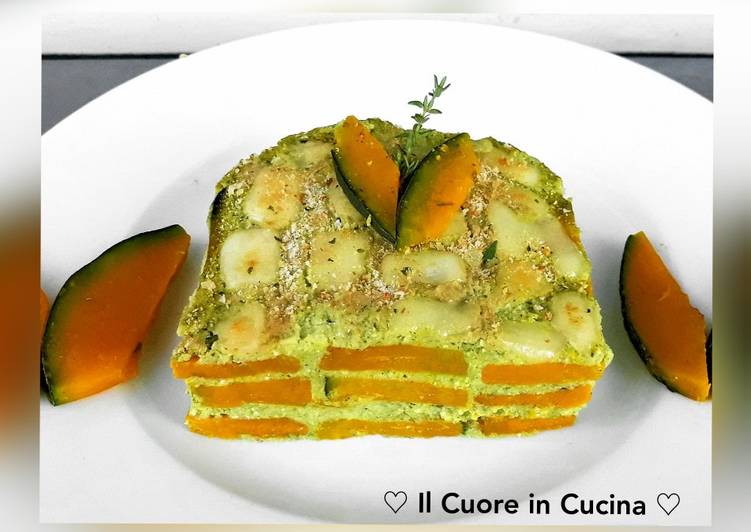 Recetta di Perfect Parmigianina alla zucca e crema di broccoli