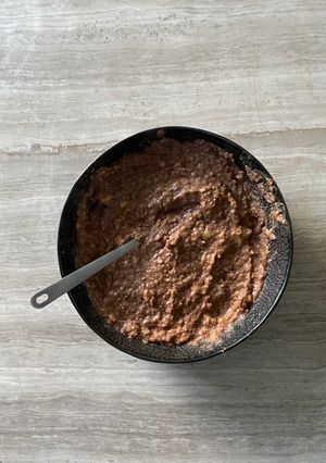 A picture of Baby breakfast: cocoa banana porridge.