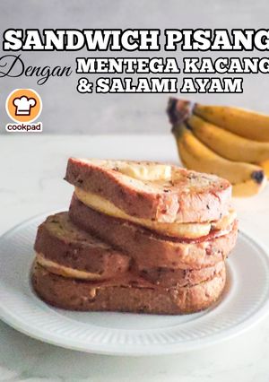 Gambar Sandwich Pisang Dengan Mentega Kacang & Salami Ayam