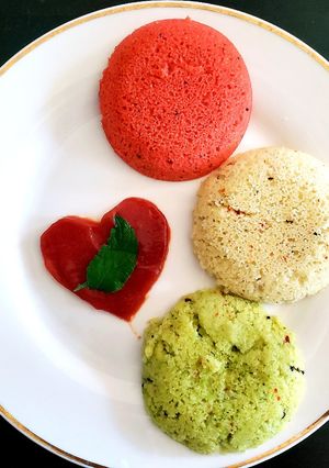 A picture of Tricolor idli💝.