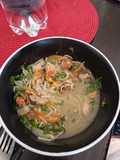 Sopa de mariscos congelados