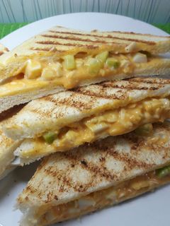 Foto resep Sandwich panggang roti tawar isi telur rebus