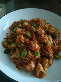Foto resep Cumi Asin Pete Balado