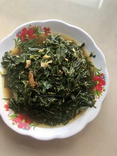 Gambar Pucuk, Tangkai Muda Dan Daun Ubi Tumis Belacan