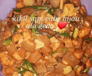 Masakan Unik Kikil tempe cabe hijau Praktis Enak