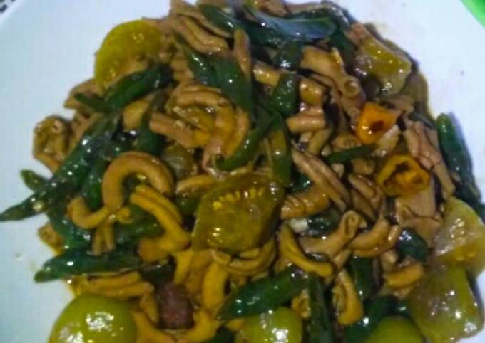 Cara Gampang Membuat Oseng2 usus pedas cabe ijo Anti Gagal