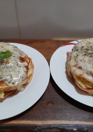 Una foto de Hotcakes a la pizza