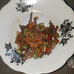 รูปของ Ikan asin goreng with dkk