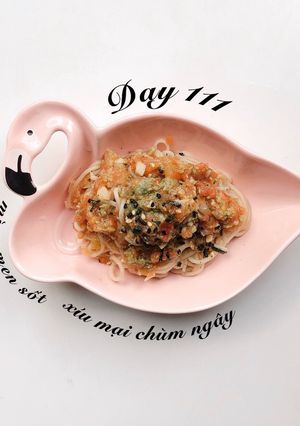 Hình của món Mì somen sốt xíu mại chùm ngây 🥦.