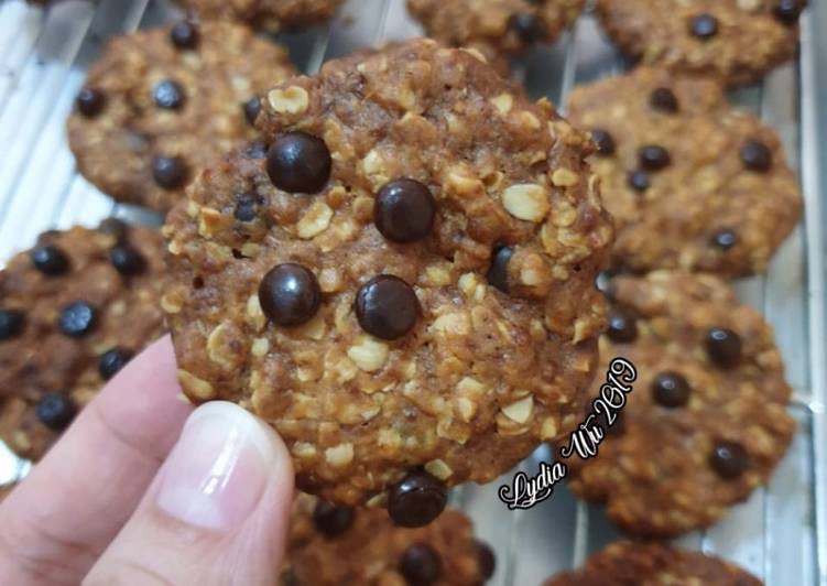 Resep Crunchy Oatmeal Chocochip Cookies Anti Gagal