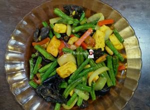 Gambar Tumis Kacang Panjang, Tauhu, Cendawan & Lobak Merah