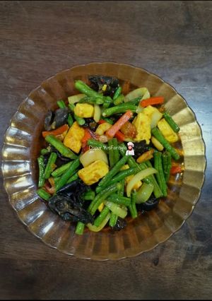 Gambar Tumis Kacang Panjang, Tauhu, Cendawan & Lobak Merah