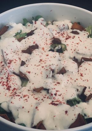 صورة لوصفة فتة الباذنجان و الحمص