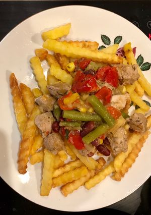 Vegyes zöldséges szűzpecsenye hipergyorsan 🥔🥗🥩🍺🍽 recept fotója