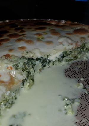 Una foto de Tarta de acelga, cebolla y queso