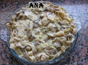 Una foto de TALLARINES CINTA CON SALSA DE GIRGOLAS (HONGOS)