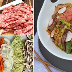 A picture of Miyazakigyu Wagyu Strip Steak Yakisoba.
