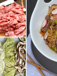 A picture of Miyazakigyu Wagyu Strip Steak Yakisoba.