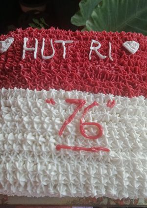 Foto resep Kue HUT RI ke-76 (base cake red Velvet)