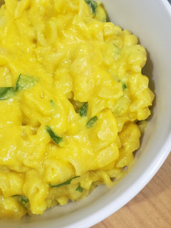 Una foto de Mac'n cheese vegano