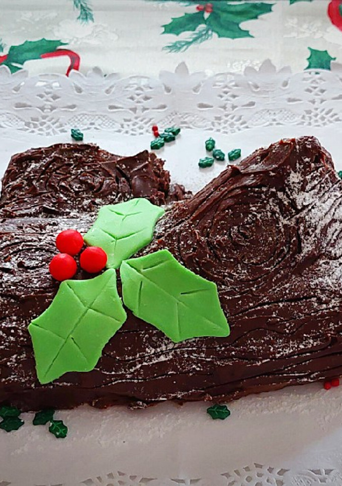Una foto de Tronco de Noel vegano