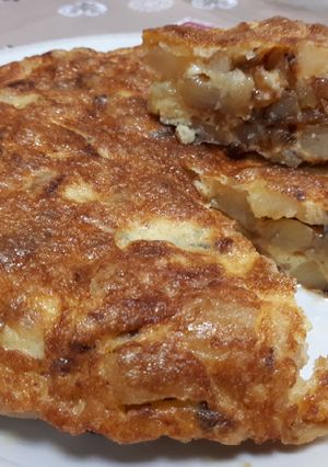 O poză a rețetei Tortilla sau omletă cu cartofi.