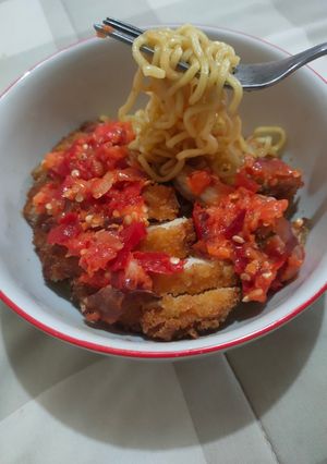 Foto resep Mie goreng Katsu sambel geprek