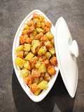 Crispy Potatoes and Sweet Potatoes with White Cornmeal Polenta
