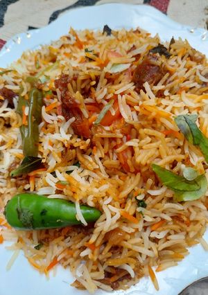 A picture of Mutton biryani.