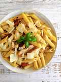 Pâtes au poulet et champignons
