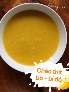 Hình của món Cháo thịt bò - bí đỏ.