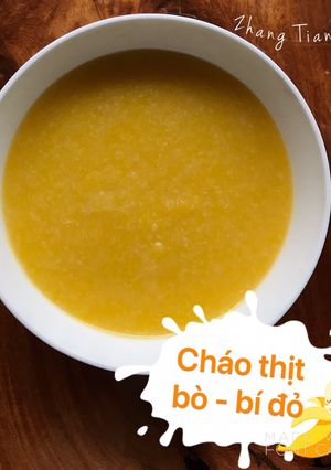 Hình của món Cháo thịt bò - bí đỏ.