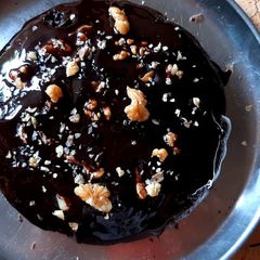 Eggless chocolate cake A picture of Eggless chocolate cake.