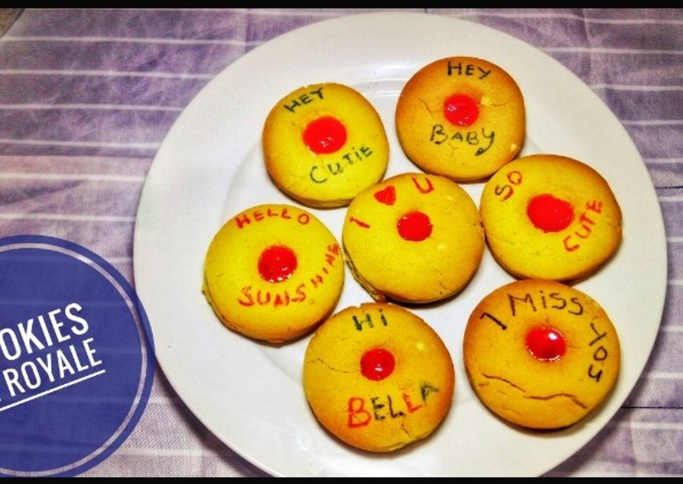 Custard Cookies of Love Filled with Strawberry Jam