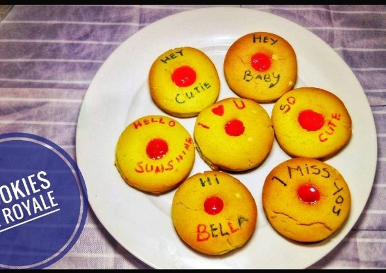 Custard Cookies of Love Filled with Strawberry Jam